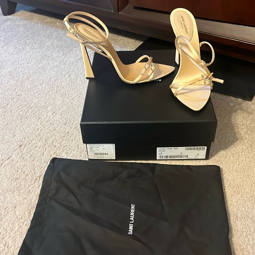 Saint Laurent new nuit 110 satin sandal 39 NIB